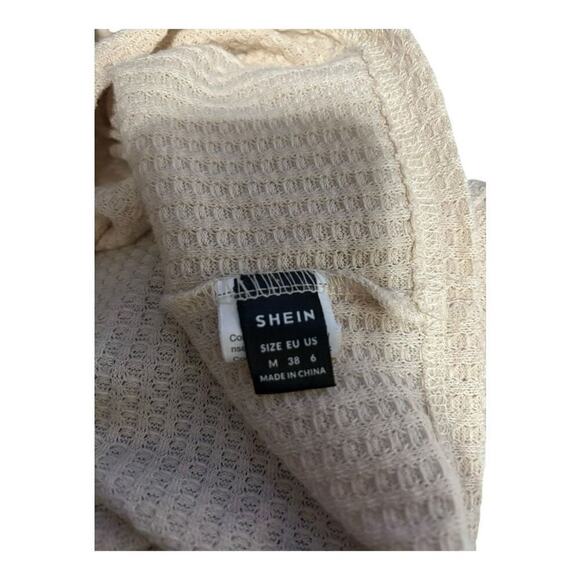 SHEIN Cream Waffle knit Crop top Size M - Picture 3 of 3